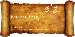 Batiszt Erik névjegykártya